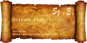 Szilvai Elek névjegykártya